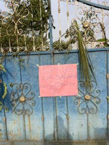 Gate and offices were shut